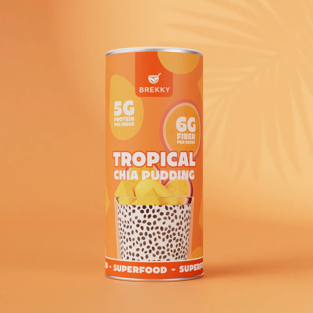 Orange Dose Tropical Chia Pudding mit Mango