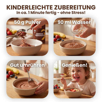 Zubereitung Choco Banana in vier Schritten mit Kind