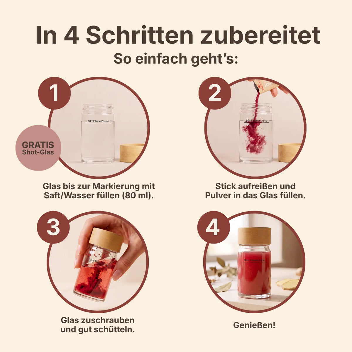 Berry Ingwer Shot Zubereitung