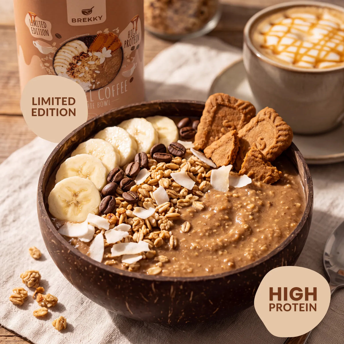 Caramel Coffee Smoothie Bowl Zubereitet