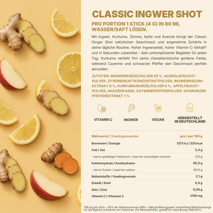 Classic Ingwer Shot Zutatenliste