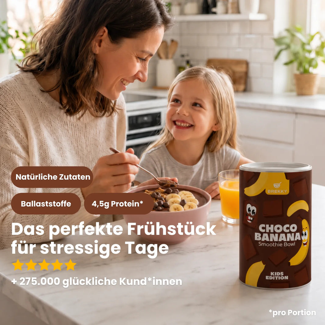 Mutter und Kind essen Choco Banana Kids Bowl
