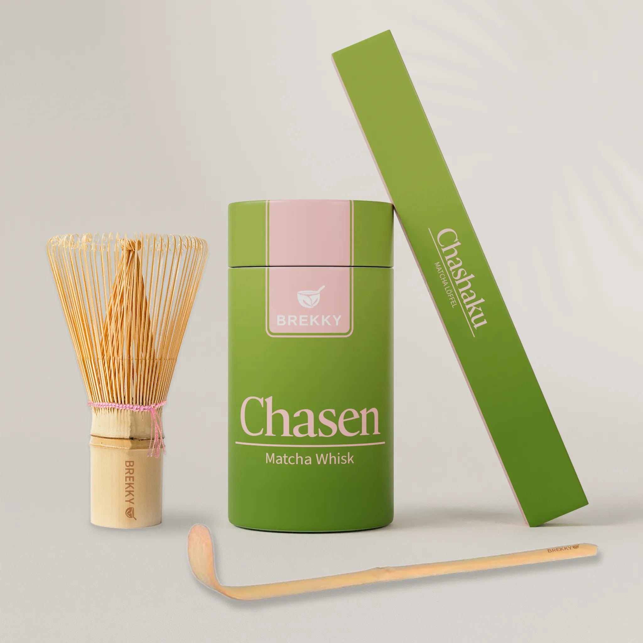 Angelkiss Matcha Grüntee Set Mit Bambus-Schneebesen - 3-teilig, Inkl. Löffel & Tee-Extraktor