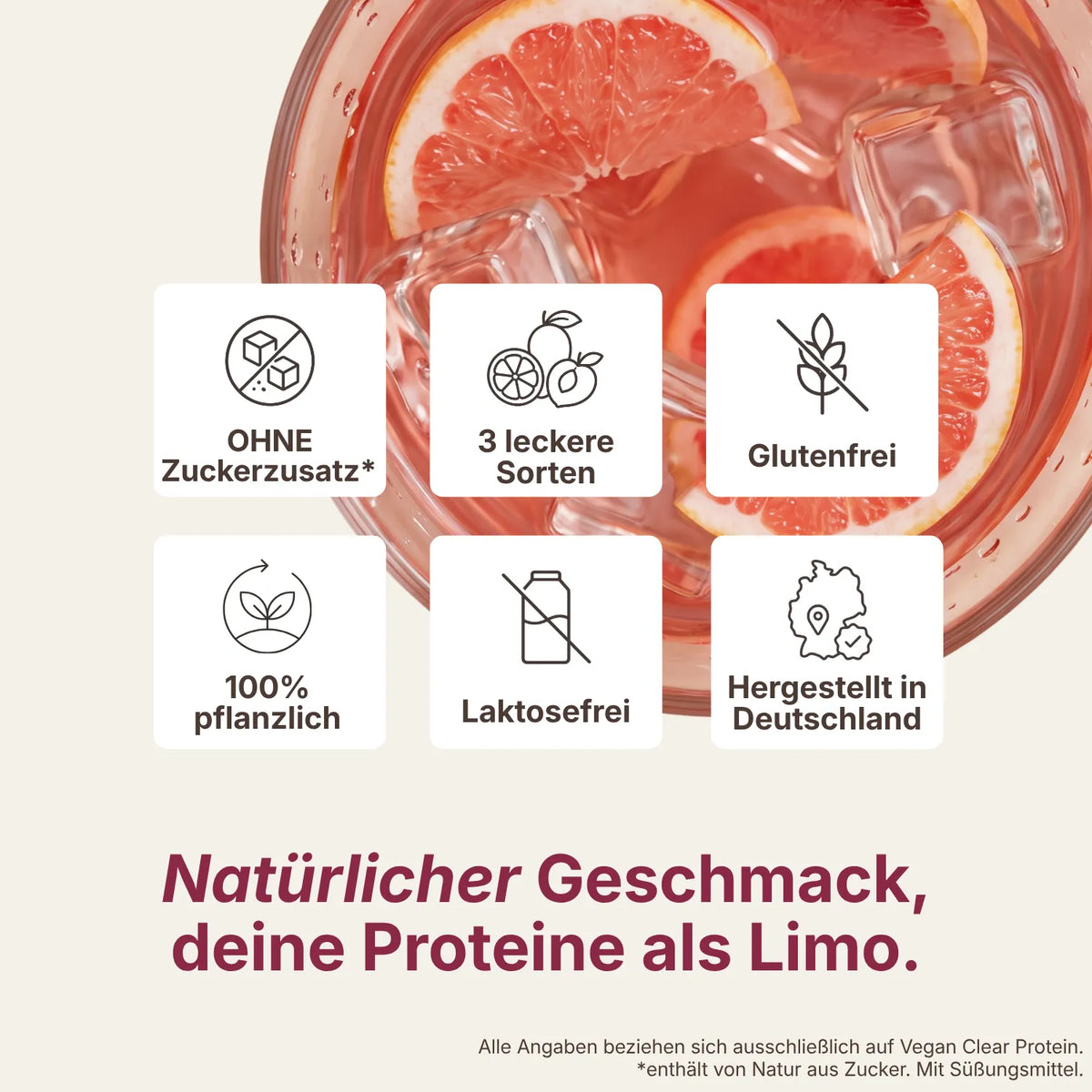 Vegan Protein Clear Vorteile mit Grapefruit