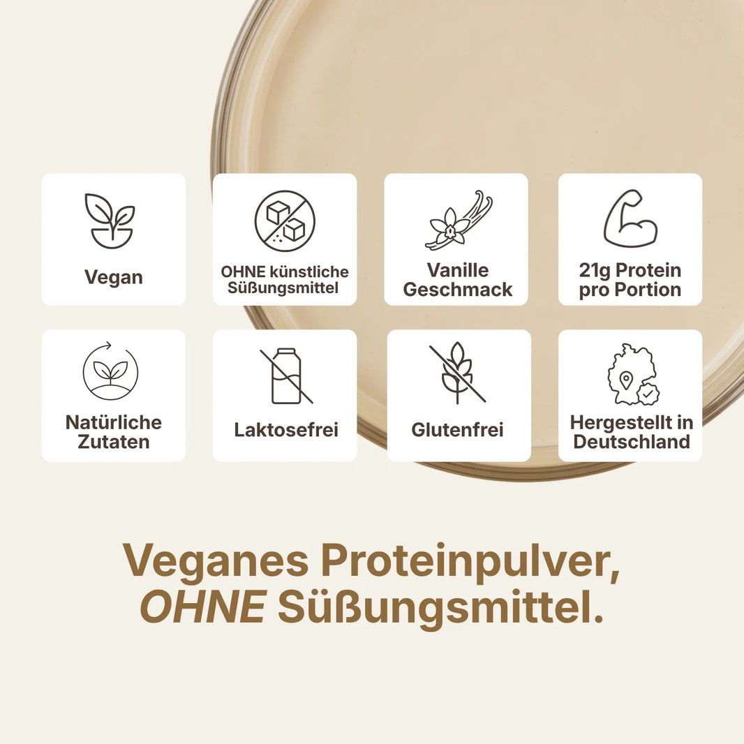 Veganes Proteinpulver Vanille ohne Süßungsmittel