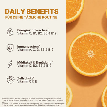 Daily Vitamine Vorteile mit Orangenscheiben