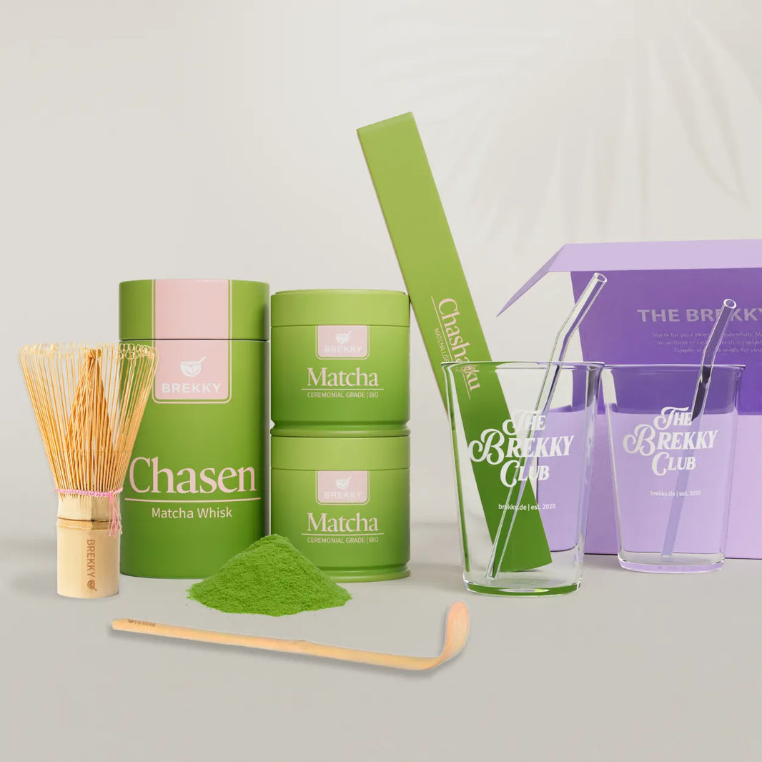 BIO Matcha Sommer Probierpaket - Starter Set mit GRATIS Gläsern