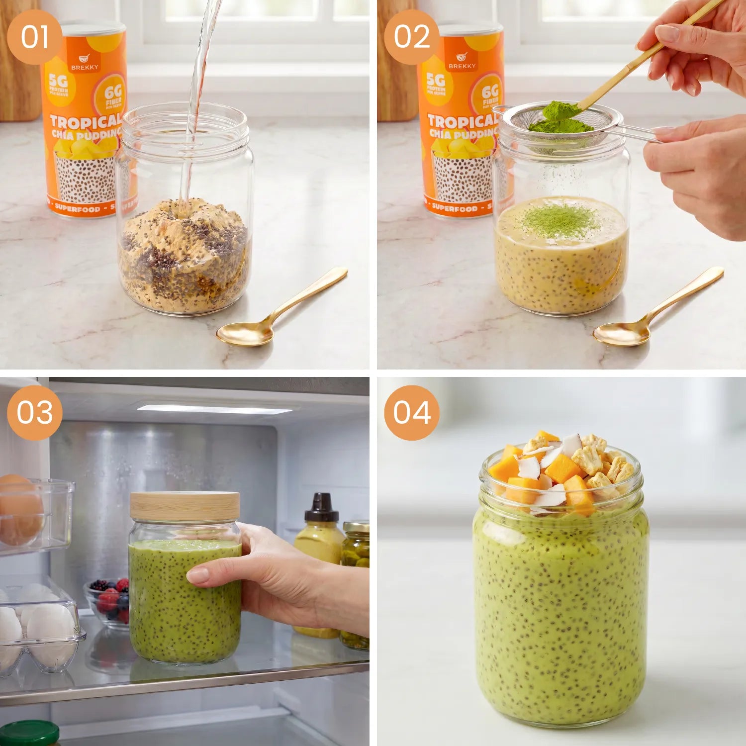 Zubereitung Tropical Chia Pudding in vier Schritten