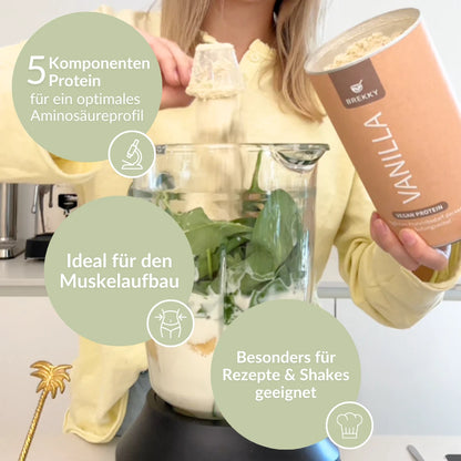 Veganes Premium Proteinpulver - Herbst Probierpaket mit GRATIS Gläsern